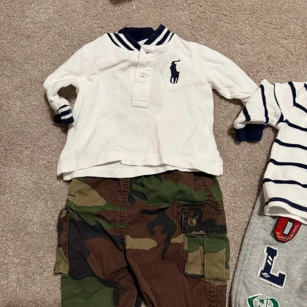 Ralph Lauren Kids Matching Set - White, Navy, Camouflage & Gray